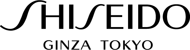 Black Shiseido logo with stylized text. “SHISEIDO” is written in large font above smaller text that reads “GINZA TOKYO,” all on a light background.