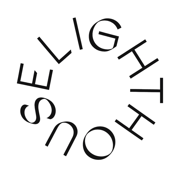 The word "SLEIGHTHOUSE" is arranged in a circular pattern with each letter spaced evenly, forming a ring on a light gray background.
