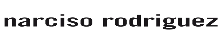 Black lowercase text reads "narciso rodriguez" on a white background.
