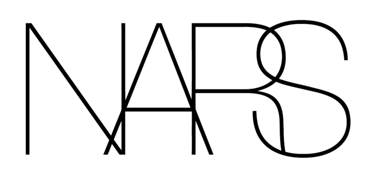 The NARS logo, featuring the brand name "NARS" in a modern, artistic black font with overlapping and elongated letters on a white background.