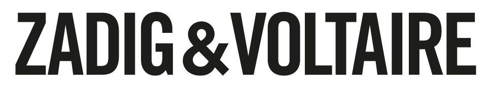 The image displays the text "ZADIG & VOLTAIRE" in bold, uppercase black letters on a light gray background.
